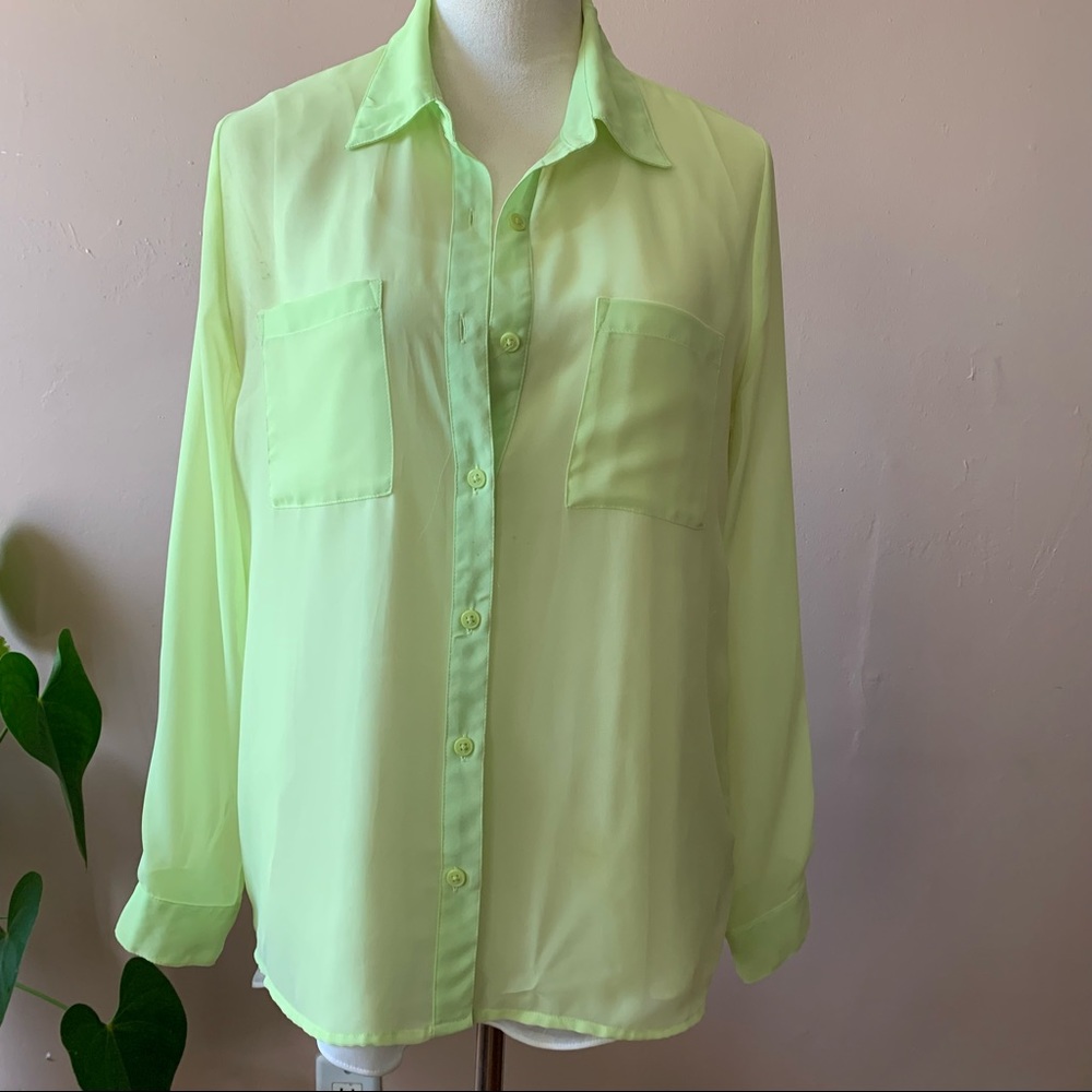 Forever 21 Women’s Sheer Long Sleeve Blouse